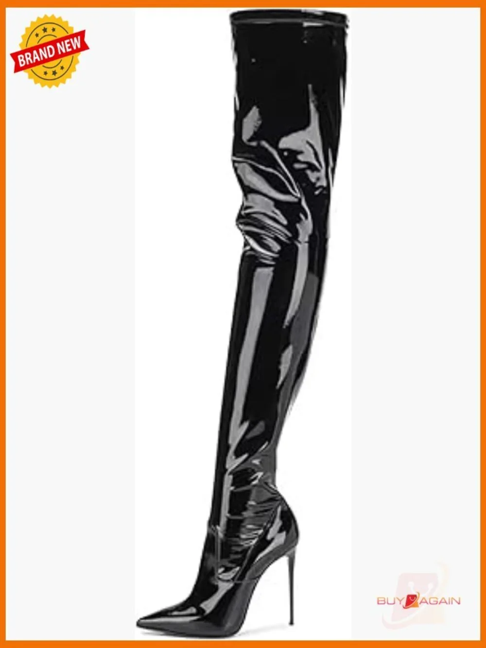Thigh High Over the Knee Boots Stiletto Heels Chunky Heel Side Zipper Pointed